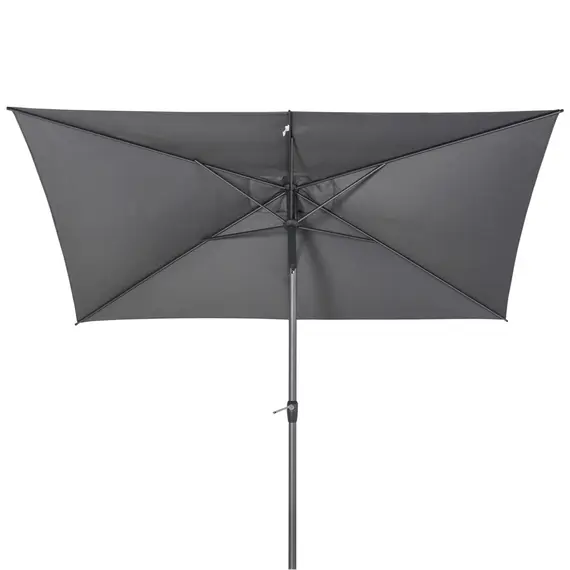 Buy Outsunny 3 x 2m Garden Parasol Patio Sun Umbrella Canopy Rectangular Sun Shade Aluminium Crank Tilt Mechanism, Dark Grey, 8 image