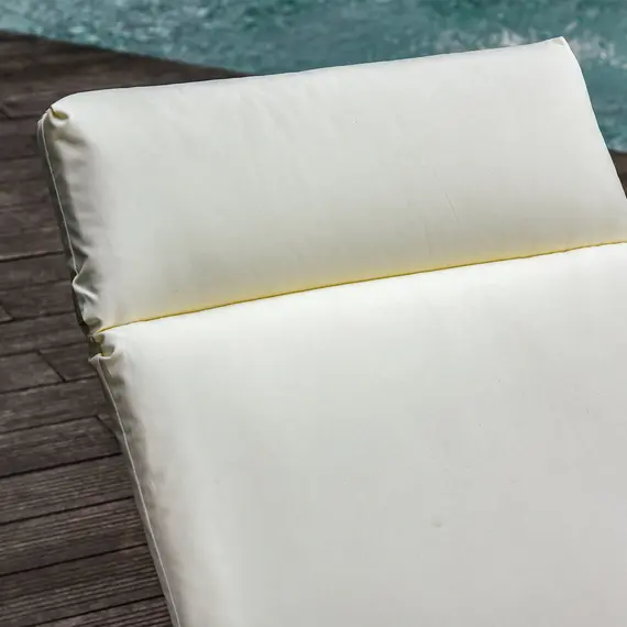 Buy Outsunny Set of 2 Sun Lounger Cushion Non-Slip Seat Pads Garden Patio Reclining Chair for Indoor Outdoor, 196 x 55cm, Cream White, 7 image