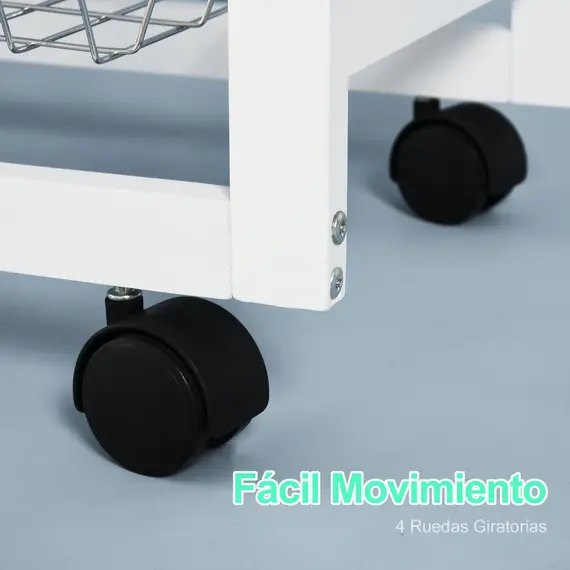 Buy Rolling Kitchen Island on Wheels Trolley Utility Cart with Spice Racks, Towel Rack, Baskets & Drawers for Dining Room, 5 image