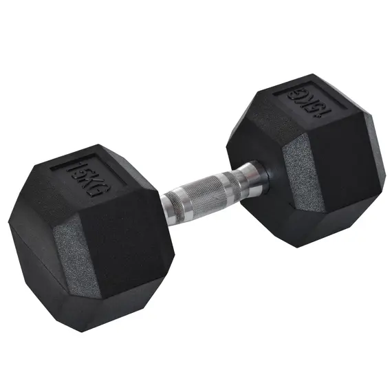 Buy 15KG Single Rubber Hex Dumbbell Portable Hand Weights Dumbbell Home Gym