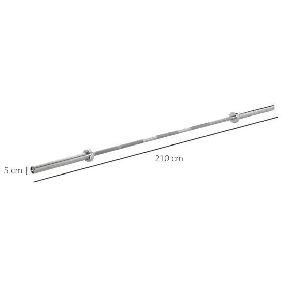 Buy HOMCOM 5cm Weight Lifting Barbell Bar with Anti-slip Hand Grip, Spring Collars, Solid Steel, Olympic Bar for Home Fitness Exercise Gym Equipment, 3 image