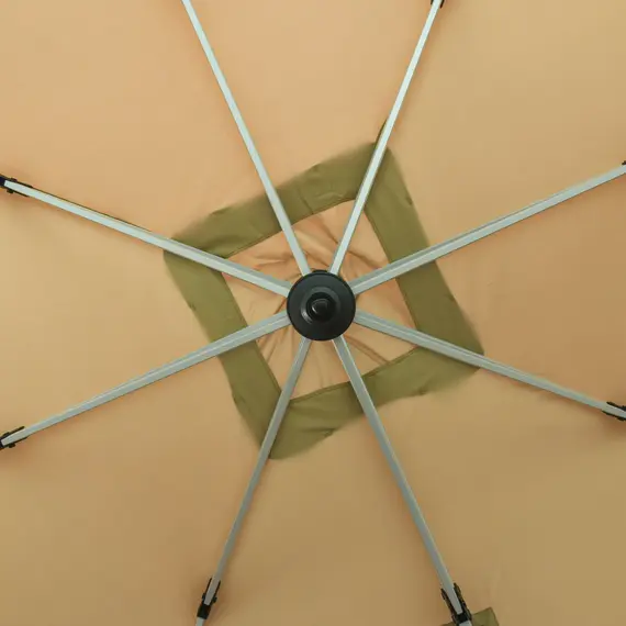 Buy Outsunny 3 x 3(m) Cantilever Roma Parasol with Aluminum Frame Crank & Tilt, 360В°Rotating Garden Umbrella 250g Polyester SunShade with CrossBase Beige, 7 image