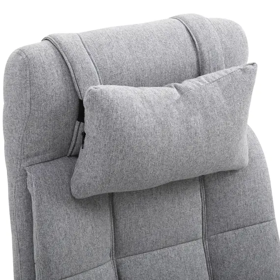 Buy Vinsetto Reclining Home Office Chair Ergonomic Conference Executive Manager Work Support Rolling Swivel with Armrest Lumber and Footrest Light Grey, 6 image