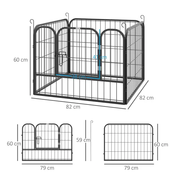 Buy Heavy Duty Dog Pens Pet Puppy Metal PlayPen 4 Panel Foldable Dog Crate Kennel Both Indoor Outdoor Use Collapsible Design 82L x 82W x 60H (cm), 2 image