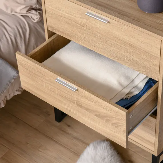 Buy HOMCOM Chest of Drawers, 3 Drawer Unit, Storage Cabinet Organizer with Steel Frame for Bedroom, Living Room, 6 image