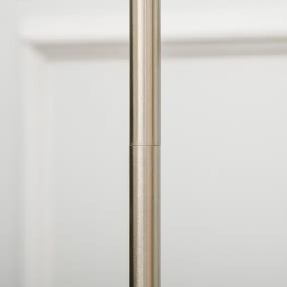 Buy Modern Steel Floor Lamp with Pleated Fabric Lampshade Floor Switch, Home Style Standing Light for Living Room, Office, White and Silver, 8 image