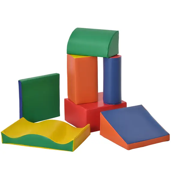 Buy Soft Play Set, 7 Piece Soft Foam Blocks, Toddler Climb and Crawl Activity Play Set for 1-3 Years, Soft Play Equipment for Building and Stacking, Educational Play, Red