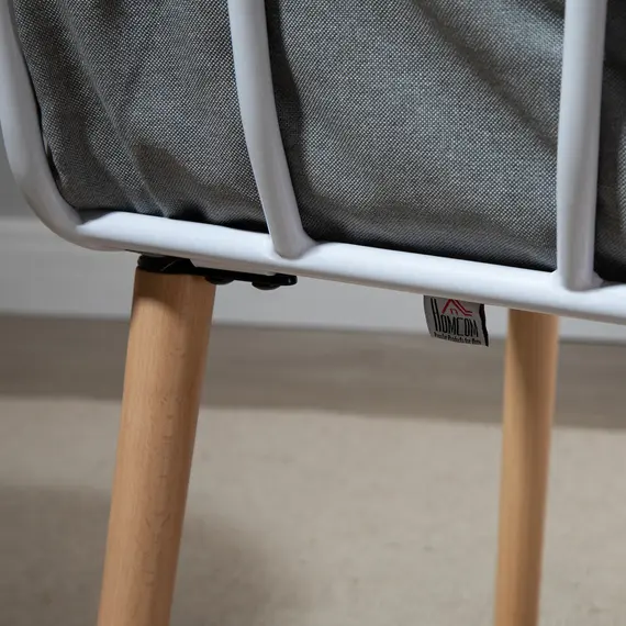 Buy Contrast Piped Accent Chair Modern Home Seat w/ Thick Padding Wood Legs Foot Pads Modern Leisure Armchair Bedroom Lounge Conservatory, 8 image