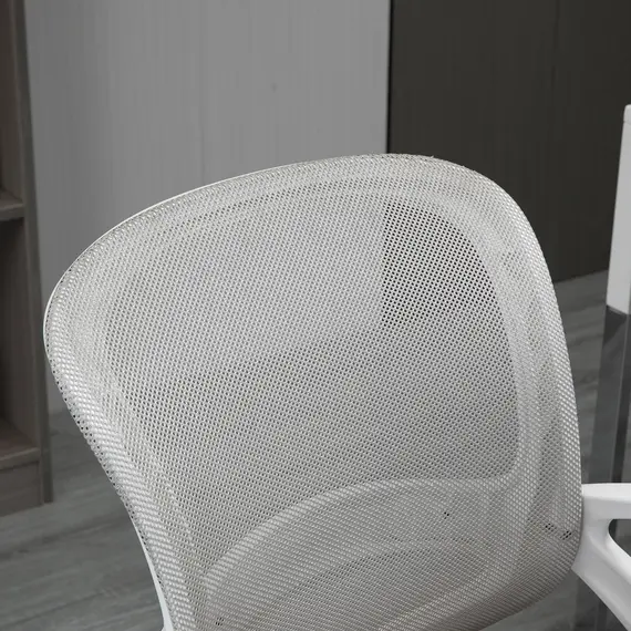 Buy Vinsetto Mesh Office Chair Swivel Desk Task Computer Chair with  Lumbar Back Support, Adjustable Height, Arm for Home, Grey, 8 image