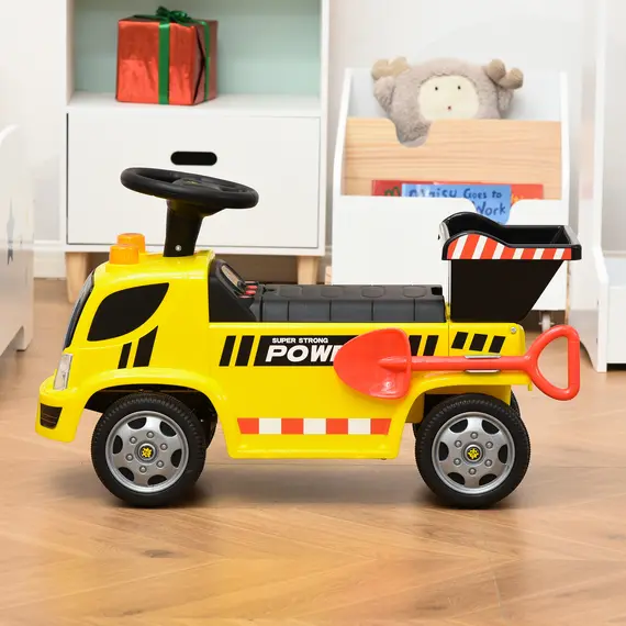 Buy 2-in-1 Ride On Car Truck Walker Kids with Tipping Bucket & Shovel Foot To Floor Slider Stroller Toddler Steering Wheel for Baby 18 - 36 Months