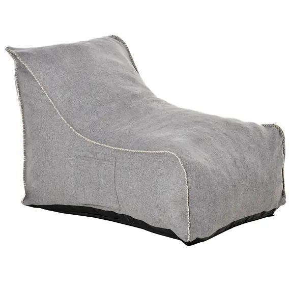 Buy Bean Bag Chair, Large Foam Stuffed lounger Indoor Furniture with Washable Cover, Side Pockets and Backrest, Dark Grey, 8 image