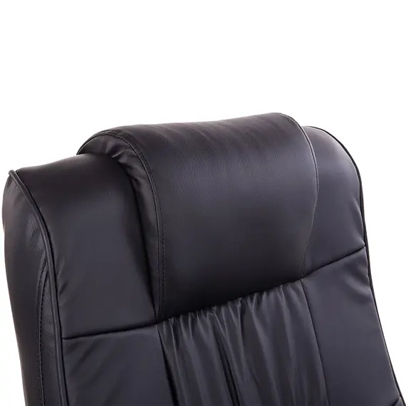 Buy HOMCOM Manual Sofa Reclining Armchair PU Leather Massage Recliner Chair and Ottoman, Black, 8 image