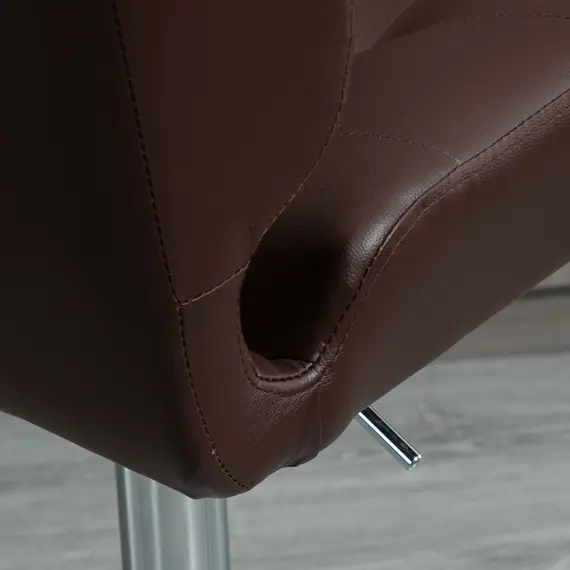 Buy HOMCOM Set Of 2 PU Leather Tufted Bar Stools Chairs Dining Seats Adjustable Height Swivel w/ Footrest for Kitchen Counter Home Bar Brown, 8 image