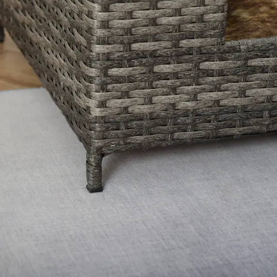 Buy Rattan Dog Cat Bed Four Feet Pet House Hand-knitted Metal Small Animal Sofa Rattan with Soft Machine Washable Cushion White-gray, 6 image