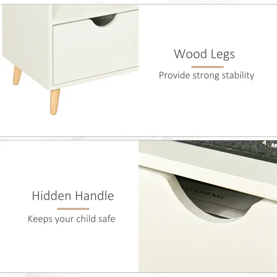 Buy TV Stand with Shelf & Drawers Storage Cabinet Media Entertainment Center Modern White, 5 image