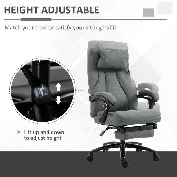 Buy Vinsetto Office Chair 2-Point Removable Vibration Massage Pillow Executive Ergonomic USB Power Adjustable Height 360В° Swivel, 6 image