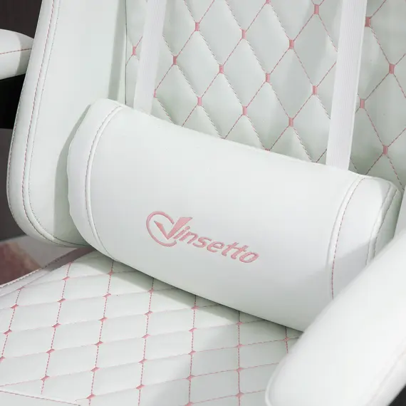 Buy Vinsetto Racing Gaming Chair with Swivel Wheel, Footrest, PU Leather Recliner Gamer Desk for Home Office, White, 8 image