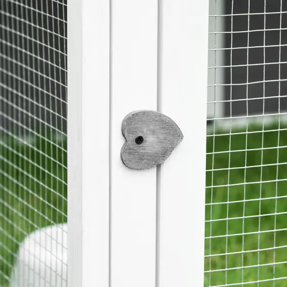 Buy PawHut Rabbit Hutch Small Animal Guinea Pig House Ferret Bunny Cage Duck House Rabbit Hideaway Chinchilla Cage Outdoor Indoor with Openable Roof Grey, 8 image