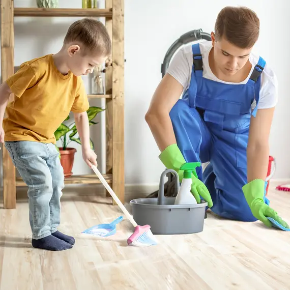 Buy 23 PCS Kids Cleaning Set Toy, Educational Pretend Play Supplies Kit, Little Helper Tools, Electric Sweeper w/ Music & Light for 3-6 Years Old