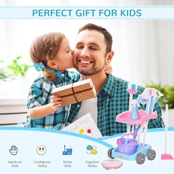 Buy 23 PCS Kids Cleaning Set Toy, Educational Pretend Play Supplies Kit, Little Helper Tools, Electric Sweeper w/ Music & Light for 3-6 Years Old, 4 image