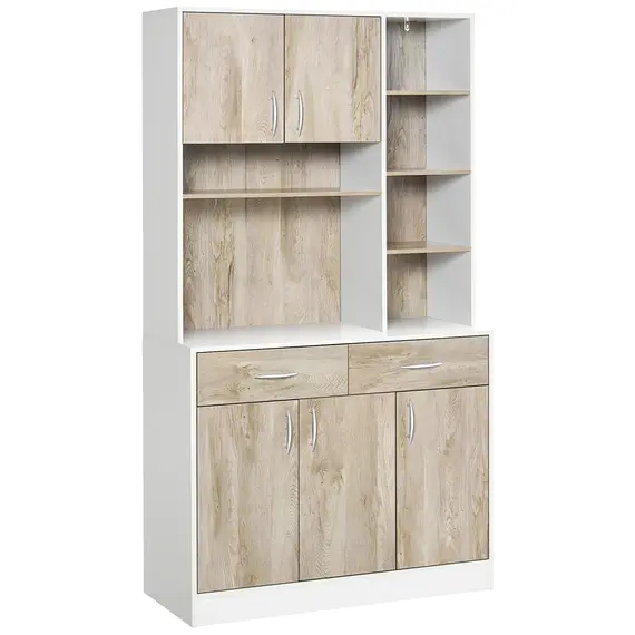 Buy Kitchen Cupboard Sideboard Storage Cabinet Unit with Counter Top, Adjustable Shelves, Drawers for Dining Room, Living Room