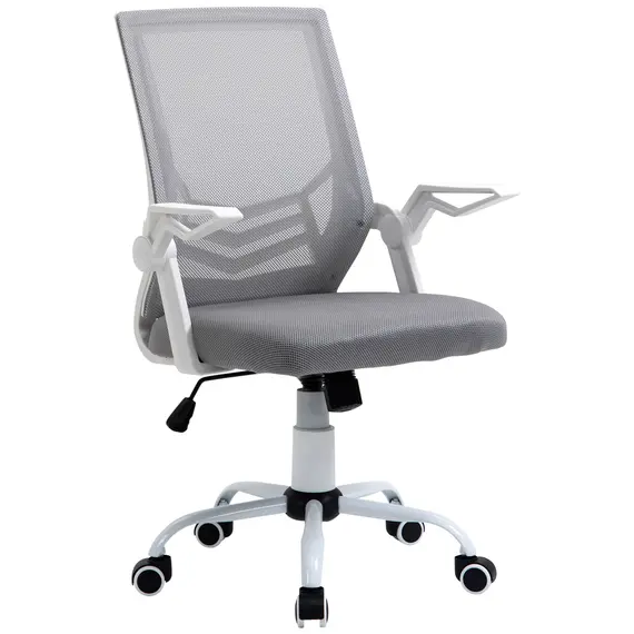Buy Office Chair, Ergonomic Desk Chair, Executive Computer Chair with 90° Flip-up Armrest and Lumbar Support, Adjustable Height for Home/Office, Grey