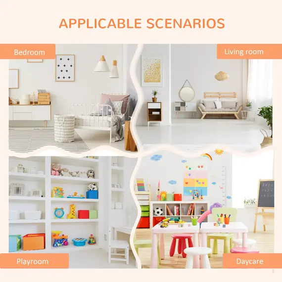 Buy Kids Storage Unit Toy Box Organiser Book Shelf with shelves, storage cabinets, storage boxes, and storage baskets, Orange, 6 image
