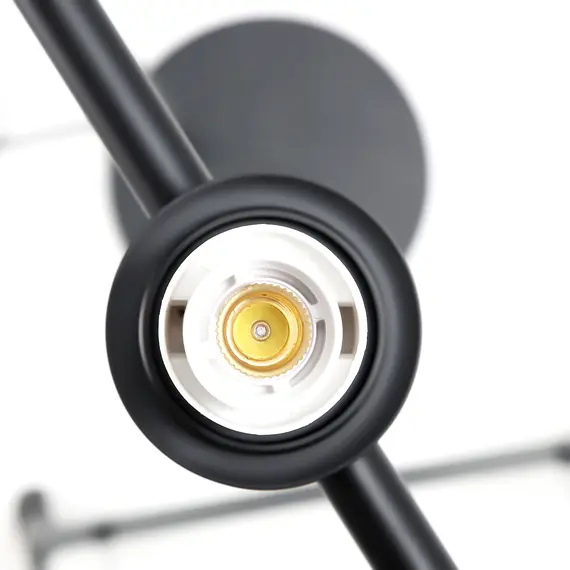 Buy Modern Floor Lamp Metal Frame Sphere Light w/ Pedal Switch Unique Standing Beautiful Furnishing for Home Office Living Room, Black, 8 image