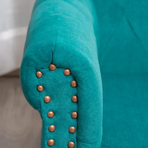Buy PawHut Pet Sofa Soft Dog Bed Couch with Removable Sponge Cushion Waterproof Cover Wooden Frame, Puppy Kitten Lounge For Dog Cat, 70x45x30 cm, Green, 8 image