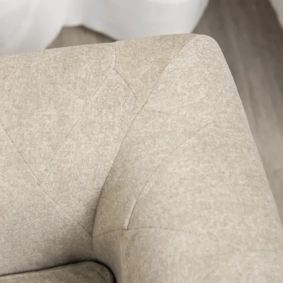 Buy PawHut Pet Sofa Soft Dog Bed Couch with Removable Sponge Cushion Waterproof Cover Wooden Frame, Puppy Kitten Lounge For Dog Cat, Khaki, 70x45x30 cm, 8 image