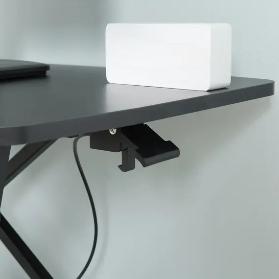 Buy Vinsetto Standing Desk Converter, Height Adjustable Office Workstation, 85 x 71cm Sit-Stand Desk with Keyboard Tray, Black, 8 image