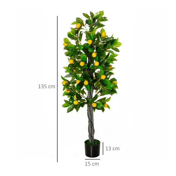Buy Artificial Lemon Tree Fake Decorative Fruits Plant in Nursery Pot for Indoor Outdoor DГ©cor, 135cm, 2 image