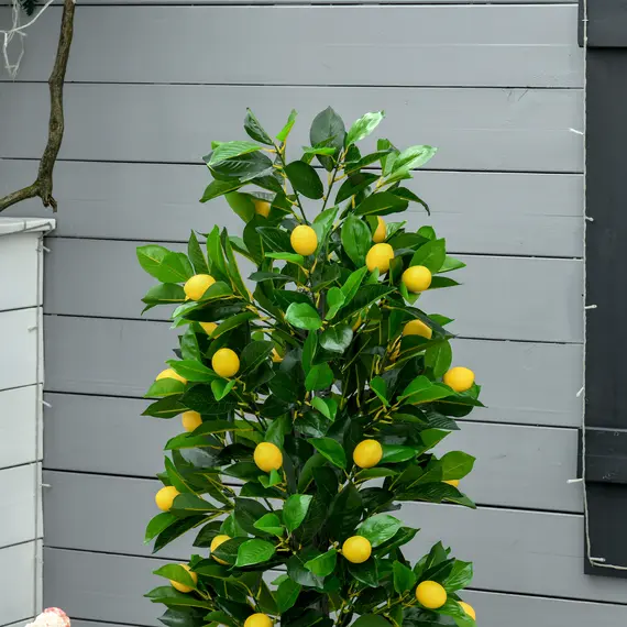 Buy Artificial Lemon Tree Fake Decorative Fruits Plant in Nursery Pot for Indoor Outdoor DГ©cor, 135cm, 6 image