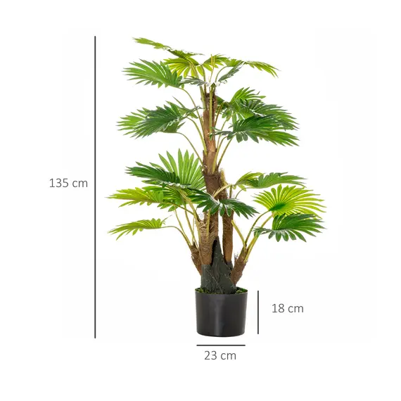 Buy Artificial Tropical Palm Tree Fake Decorative Plant in Nursery Pot for Indoor Outdoor DГ©cor, 135cm, 2 image