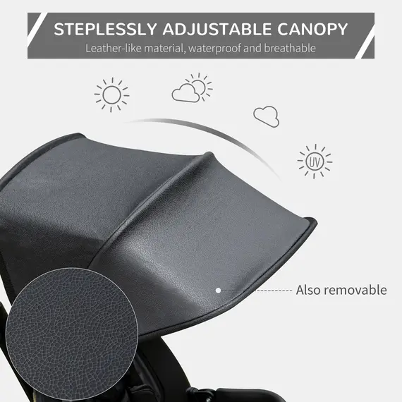 Buy HOMCOM 4 in 1 Baby Tricycle Toddler Stroller Foldable Pedal Tricycle w/ Reversible Angle Adjustable Seat Removable for 1-5 Years - Black, 7 image