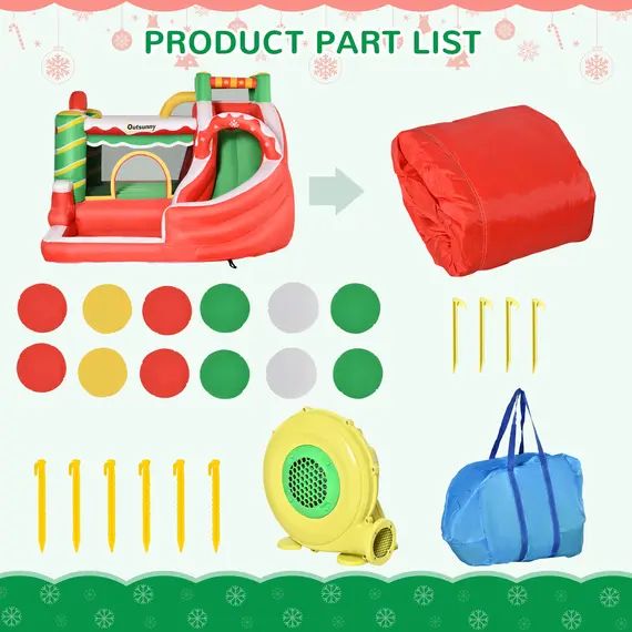 Buy Outsunny Kids Bounce Castle House Inflatable Trampoline Slide Water Pool Climbing Wall 4 in 1 with Inflator Carrybag for Kids Age 3-8, 7 image