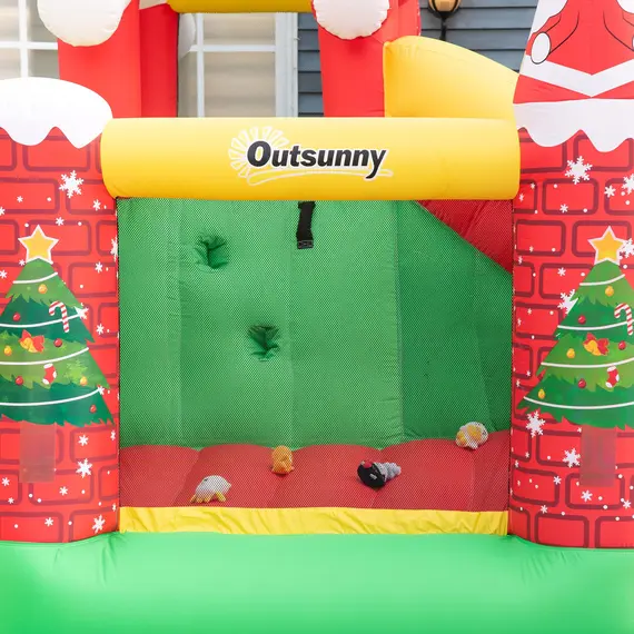 Buy Outsunny Kids Bounce Castle Inflatable House Trampoline Slide Water Pool Climbing Wall 4 in 1 with Inflator Carrybag for Kids Age 3-8, 8 image