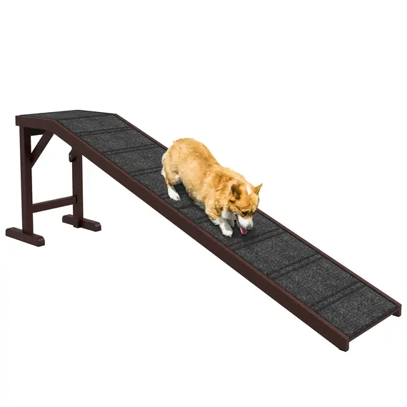 Buy Pet Ramp for Dogs Cats  Non-Slip Carpet Top Platform - Brown & Grey