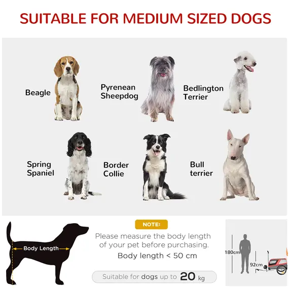 Buy Dog Bike Trailer Two-In-One Trolley Stroller Cart Bicycle Carrier for Cat Puppy Travel w/ Reflectors Red Flag вЂ“ Red, 3 image