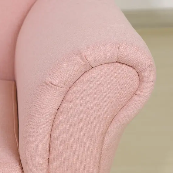 Buy HOMCOM Kids Sofa Toddler Chair Children Armchair Lounge Seater Bed Couch for Bedroom Playroom with Storage Compartment Eucalyptus Wood Pink, 8 image