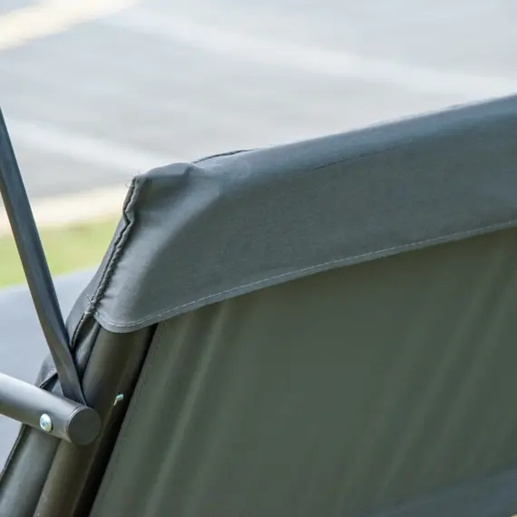 Buy Outsunny 3 Seater Canopy Swing Chair Garden Rocking Bench Heavy Duty Patio Metal Seat w/ Top Roof - Dark Grey, 8 image