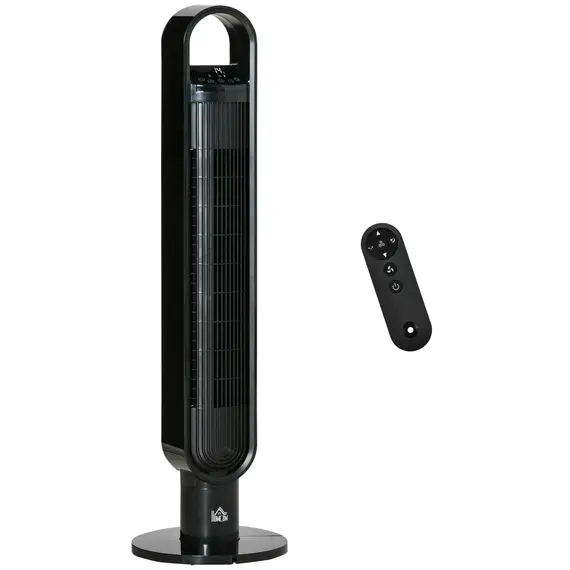 Buy 39" Anion Freestanding Tower Fan Cooling for Bedroom with Oscillating, 3 Speeds, 3 Modes, 12h Timer, LED Sensor Panel, Remote Controller, 60W, Black
