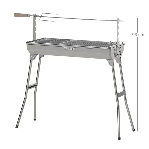 Buy Charcoal Grill Portable BBQ Rotisserie Roaster with Foldable Legs, Chicken Spit Roast Machine for Outdoor Picnic Camping, 2 image