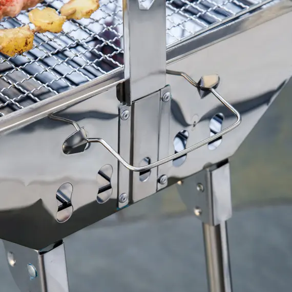 Buy Charcoal Grill Portable BBQ Rotisserie Roaster with Foldable Legs, Chicken Spit Roast Machine for Outdoor Picnic Camping, 7 image