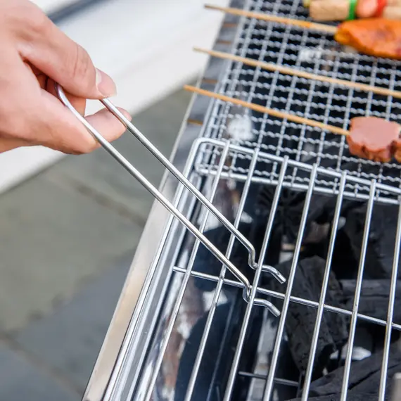 Buy Charcoal Grill Portable BBQ Rotisserie Roaster with Foldable Legs, Chicken Spit Roast Machine for Outdoor Picnic Camping, 8 image