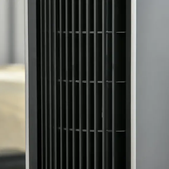 Buy HOMCOM 39" Anion Freestanding Tower Fan Cooling for Bedroom with Oscillating, 3 Speed, 12h Timer, LED Sensor Panel, Remote Controller, Silver, 7 image