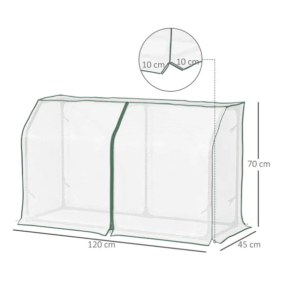 Buy Mini Greenhouse Portable Garden Growhouse for Plants with Zipper Design for Outdoor, Indoor, 120 x 45 x 70cm, White, 2 image