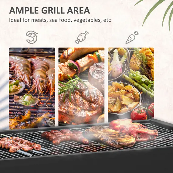 Buy Outsunny Charcoal BBQ Rotisserie Grill Roaster 50kg Bearing Electric Roast Machine Height Adjustable Automatic Lamb Hog Spit Roaster with Wheels, 4 image