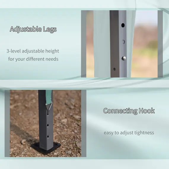 Buy Outsunny Pop Up Gazebo, Double Roof Foldable Canopy Tent, Wedding Awning Canopy w/ Carrying Bag, 6 m x 3 m x 2.65 m, Green, 6 image