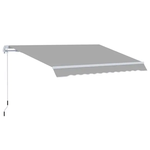 Buy Awning Canopy Manual Retractable Porch Sun Shade Shelter 3 x 2m Light Grey